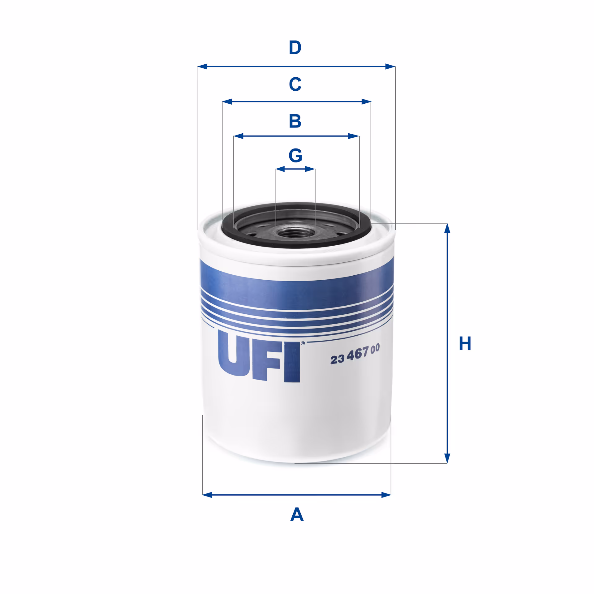 FILTRE À HUILE, À VISSER 23.467.00 - UFI FILTER