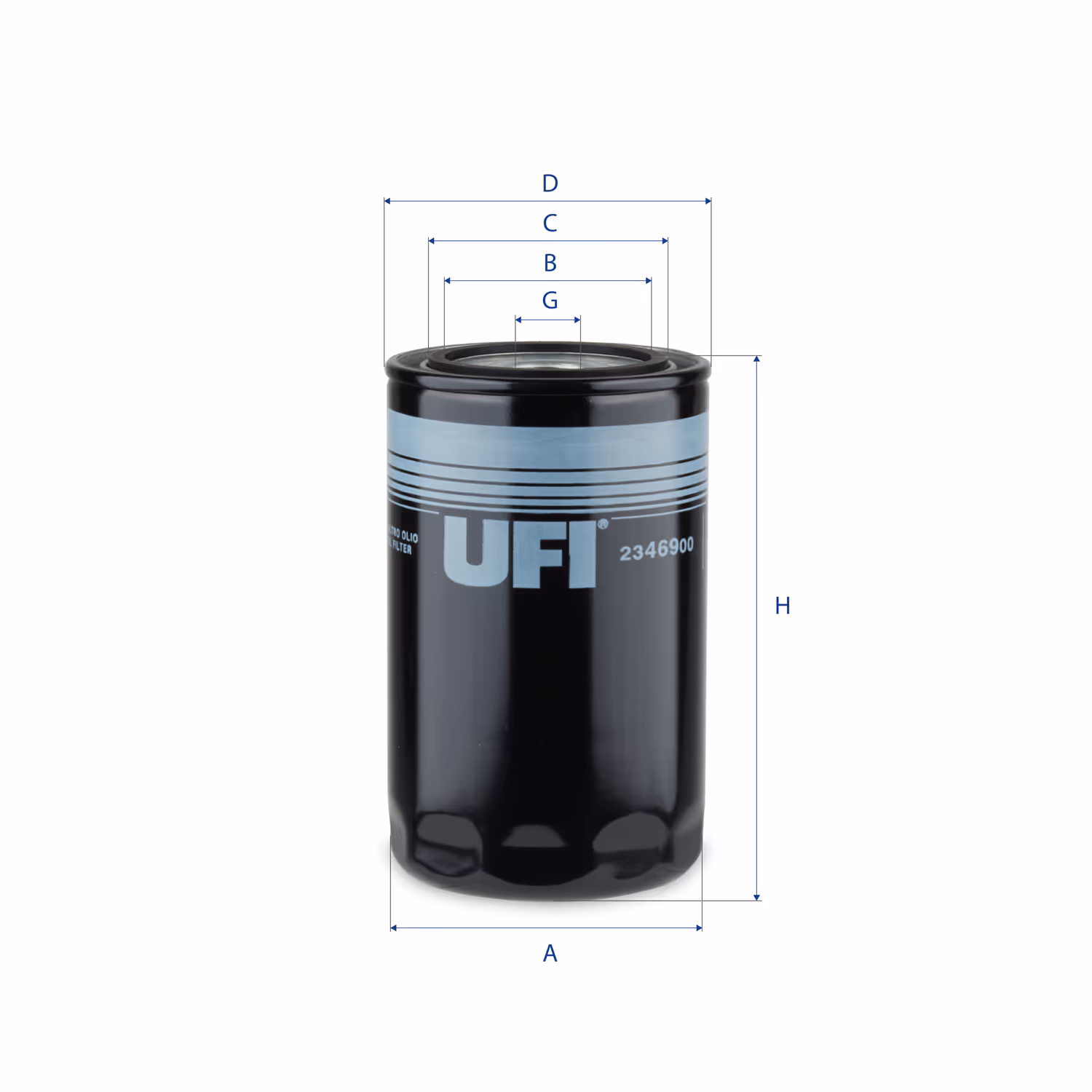 FILTRE À HUILE, À VISSER 23.469.00 - UFI FILTER