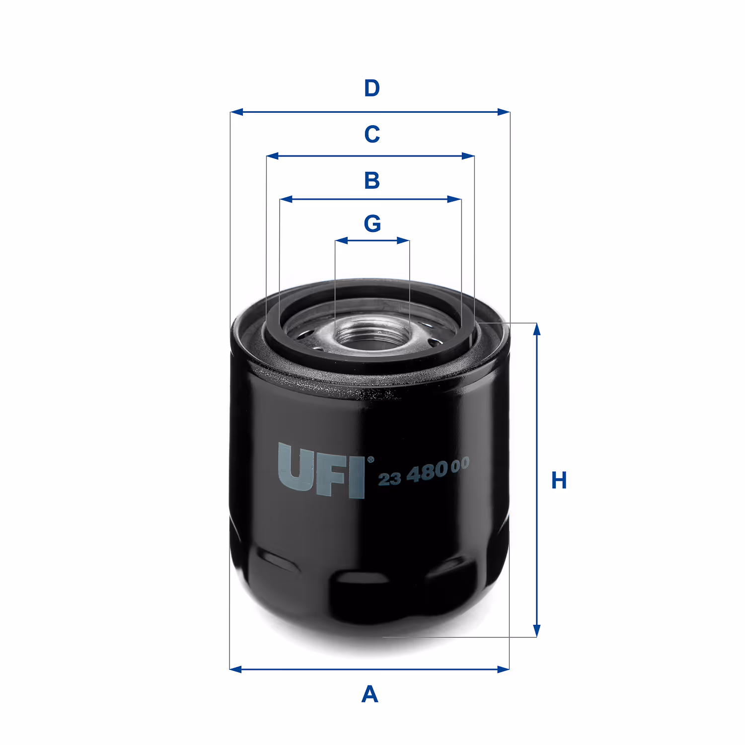 FILTRE À HUILE, À VISSER 23.480.00 - UFI FILTER