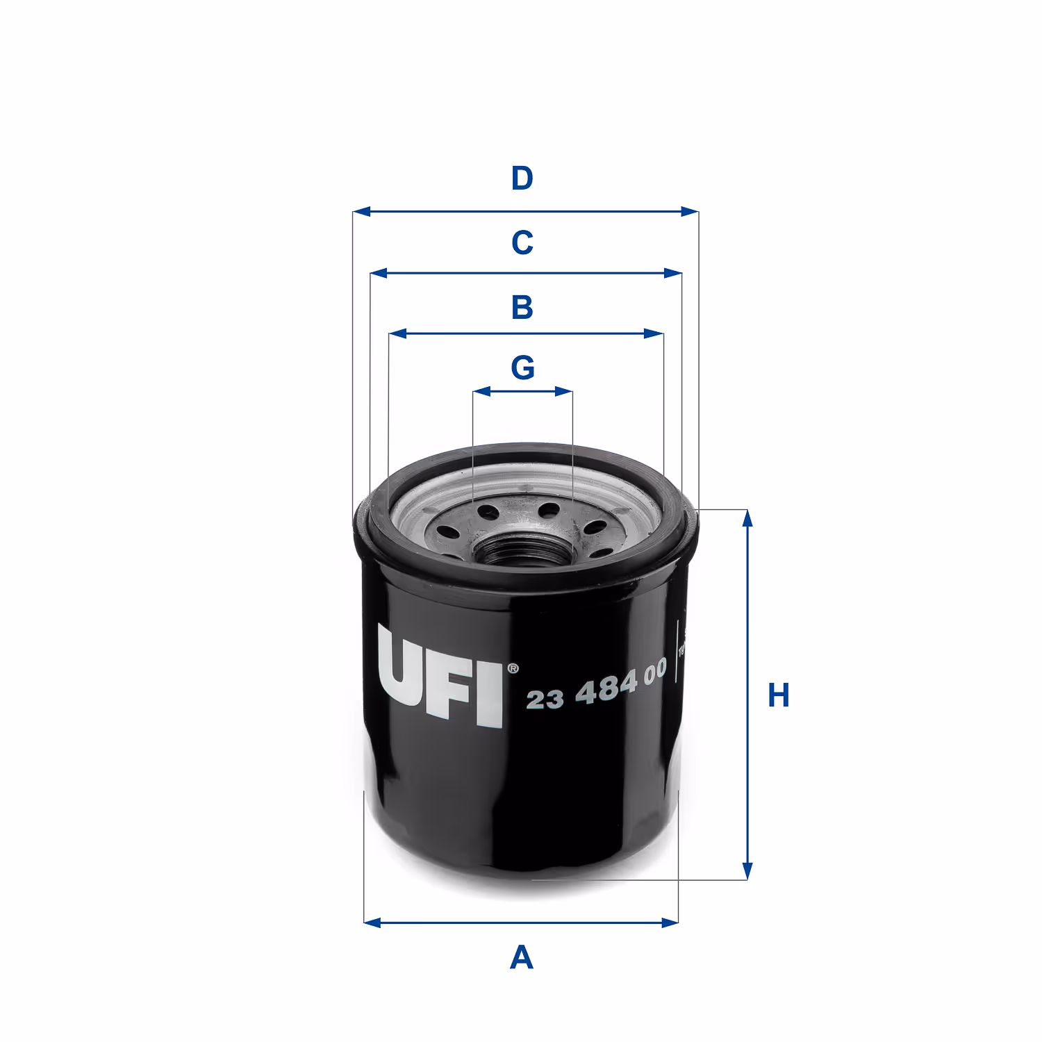 FILTRE À HUILE, À VISSER 23.484.00 - UFI FILTER
