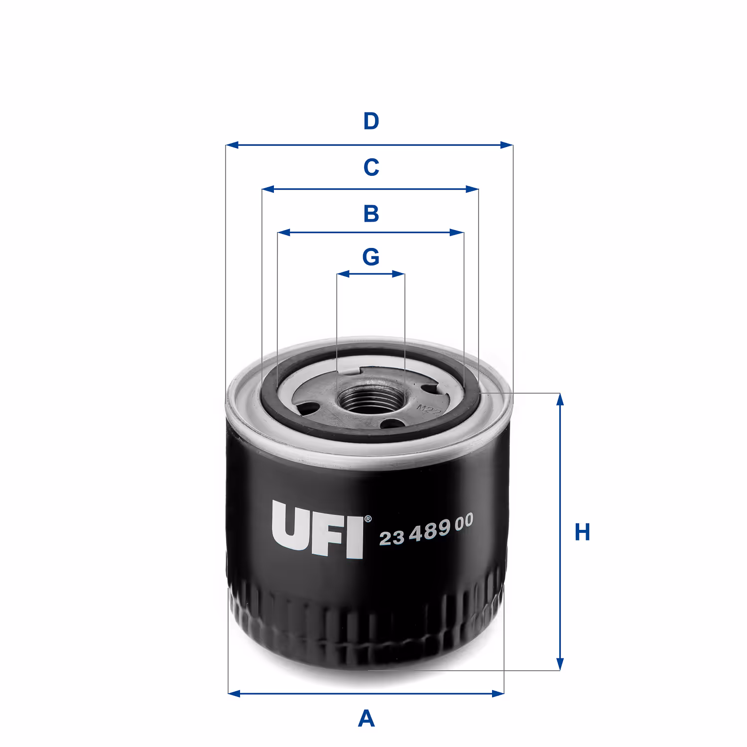 FILTRE À HUILE, À VISSER 23.489.00 - UFI FILTER