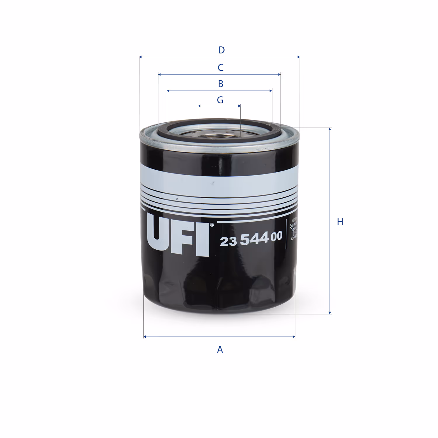 FILTRE À HUILE, À VISSER 23.544.00 - UFI FILTER