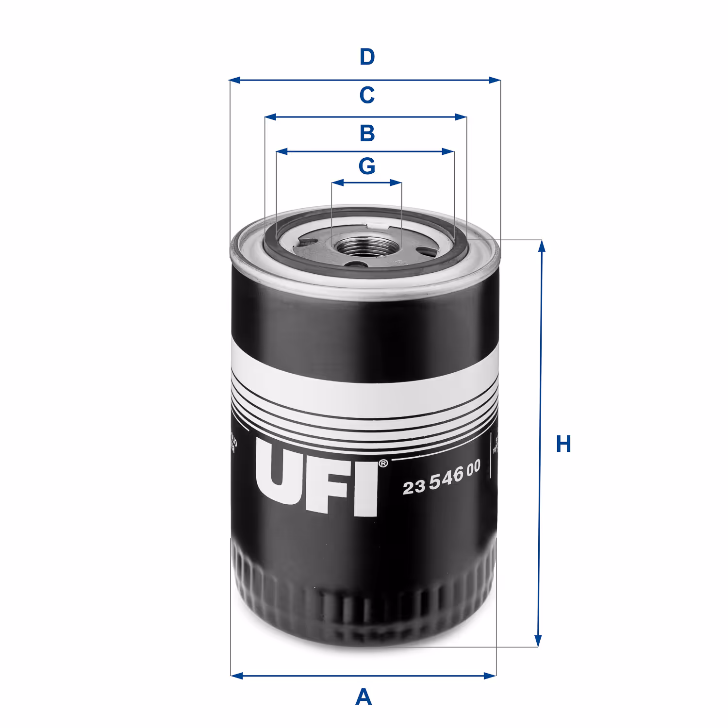 FILTRE À HUILE, À VISSER 23.546.00 - UFI FILTER