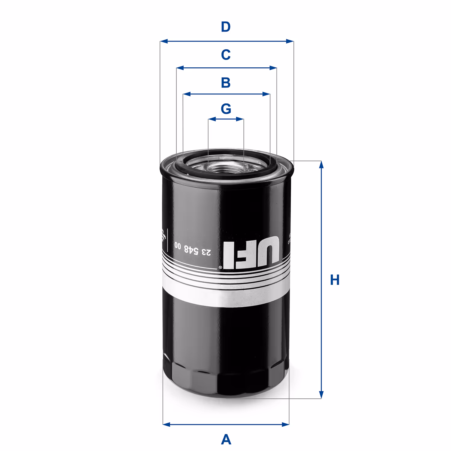 FILTRE À HUILE, À VISSER 23.548.00 - UFI FILTER
