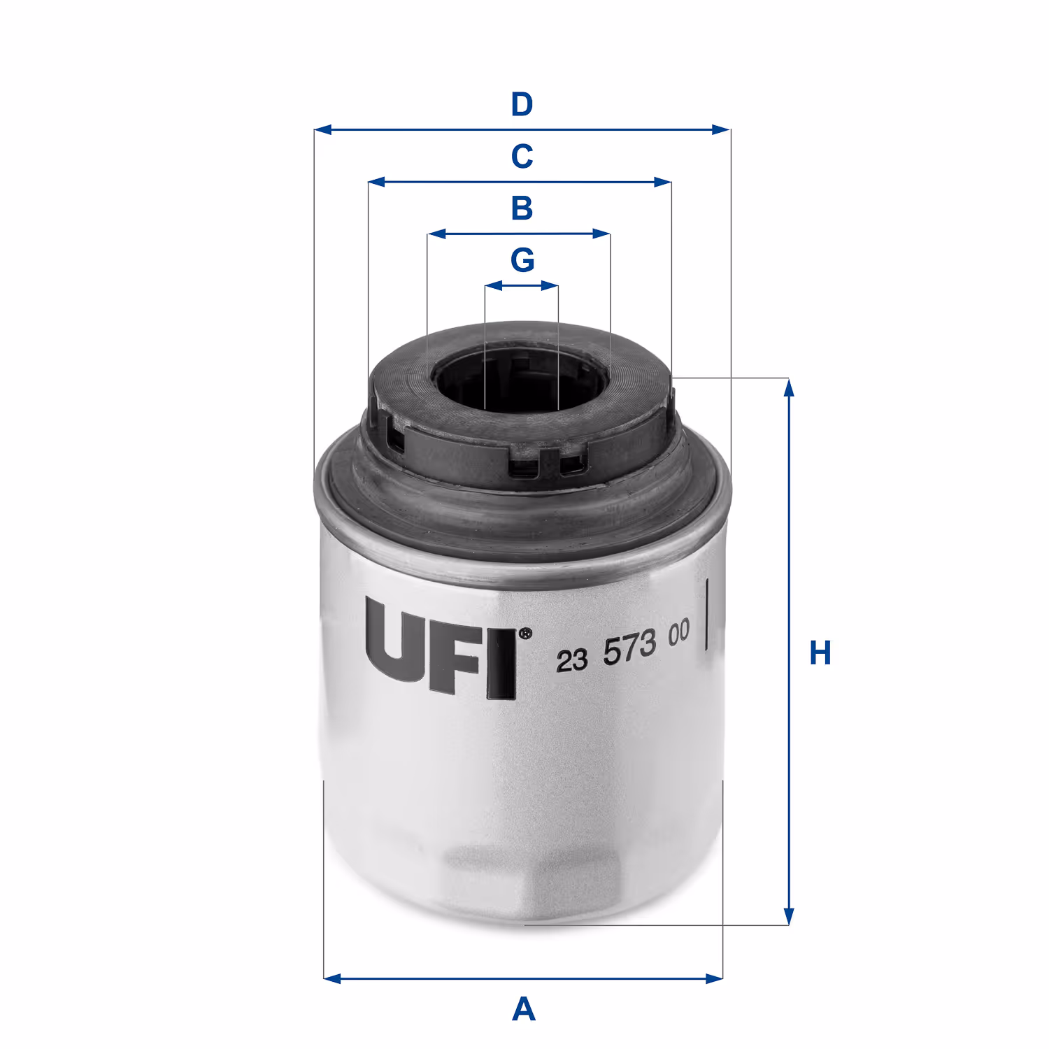 FILTRE À HUILE, À VISSER 23.573.00 - UFI FILTER
