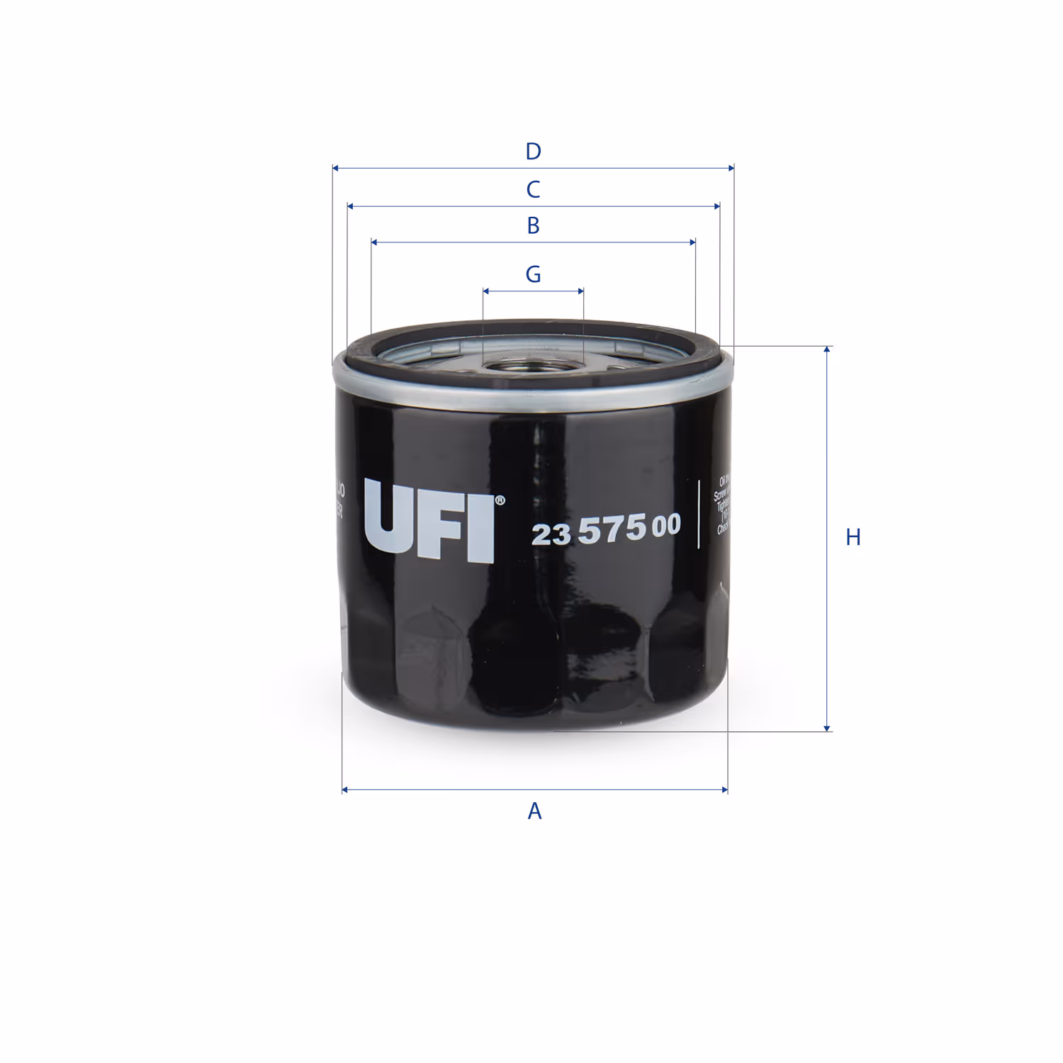 FILTRE À HUILE, À VISSER 23.575.00 - UFI FILTER