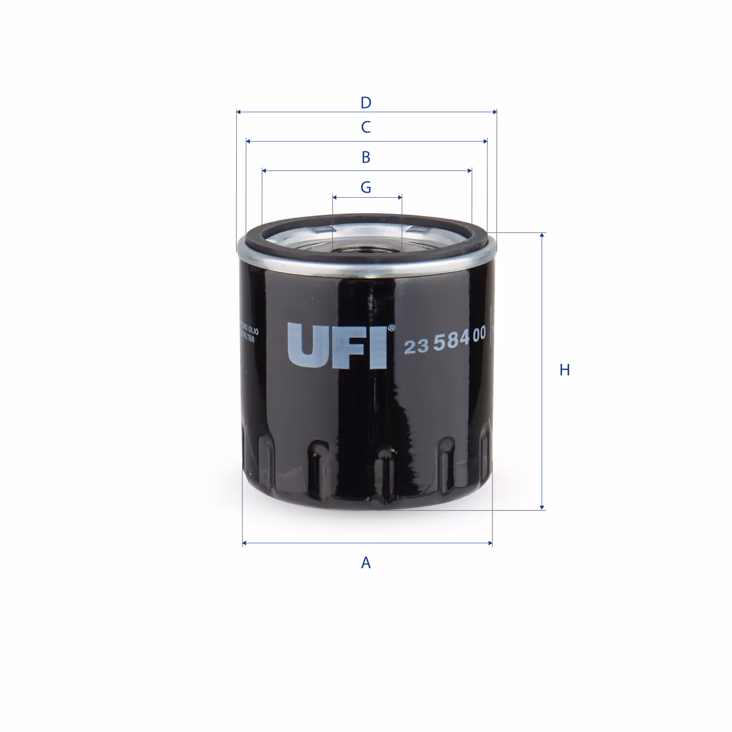FILTRE À HUILE, À VISSER 23.584.00 - UFI FILTER