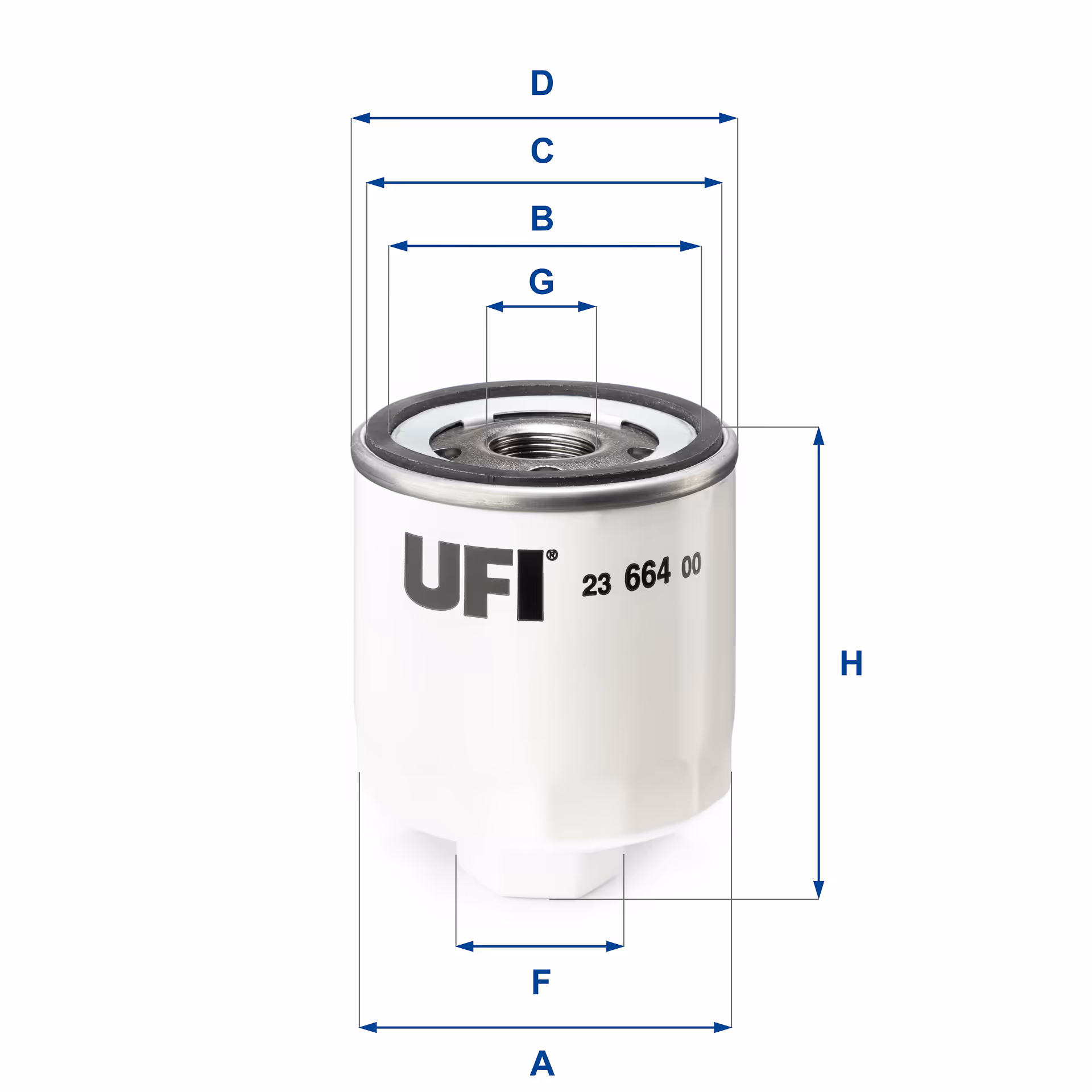 FILTRE À HUILE, À VISSER 23.664.00 - UFI FILTER