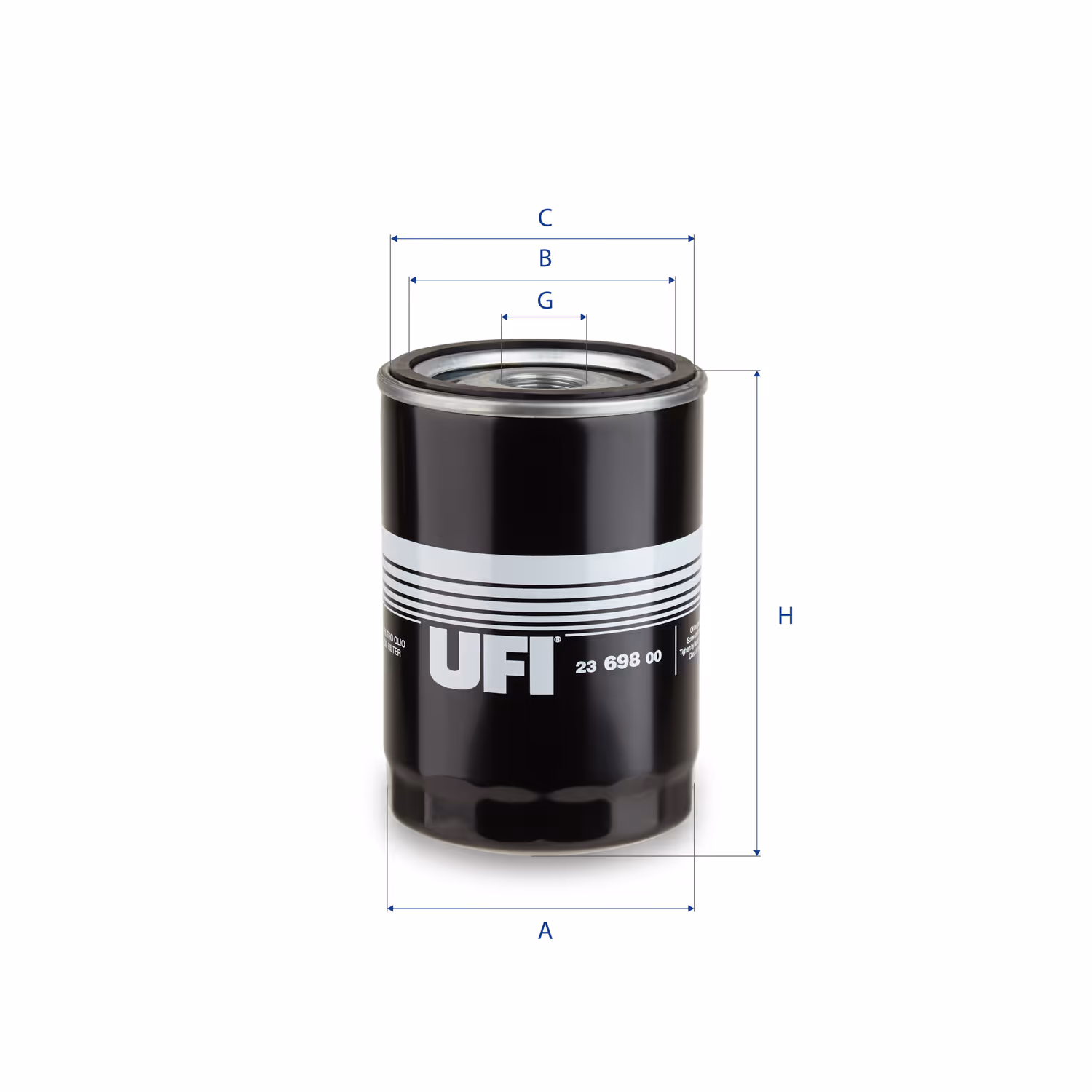 FILTRE À HUILE, À VISSER 23.698.00 - UFI FILTER
