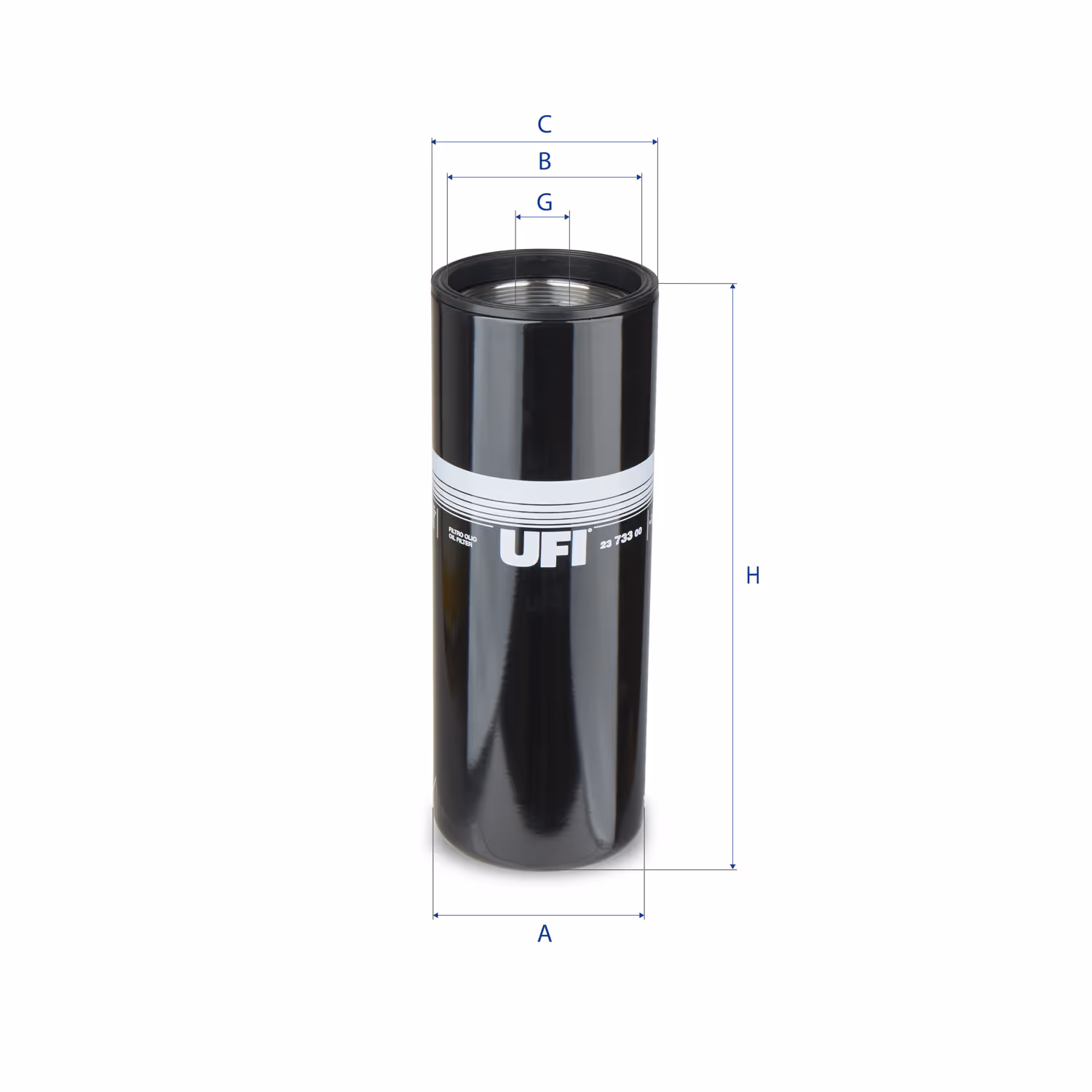 FILTRE À HUILE, À VISSER 23.733.00 - UFI FILTER