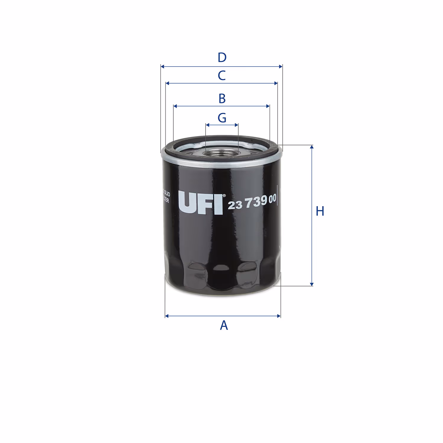 FILTRE À HUILE, À VISSER 23.739.00 - UFI FILTER