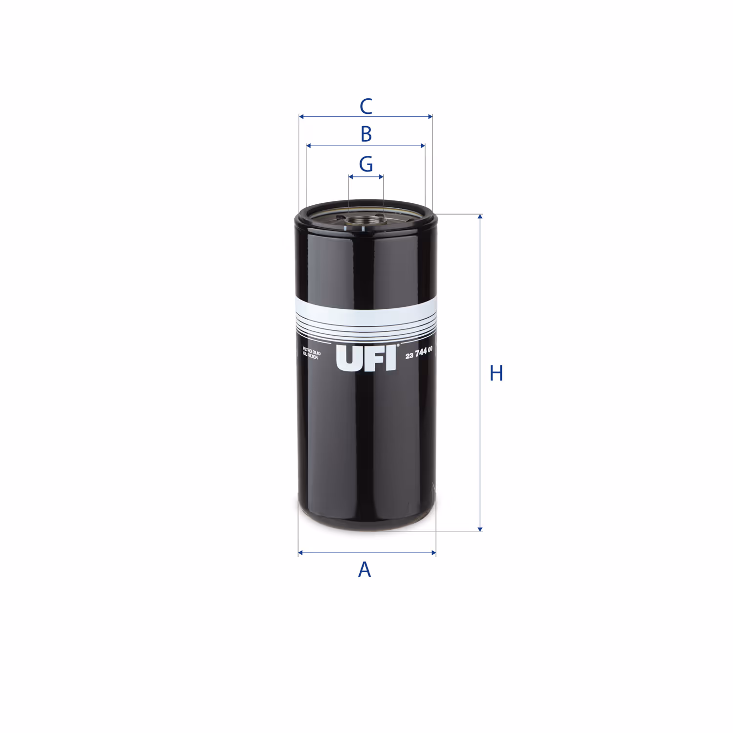 FILTRE À HUILE, À VISSER 23.744.00 - UFI FILTER