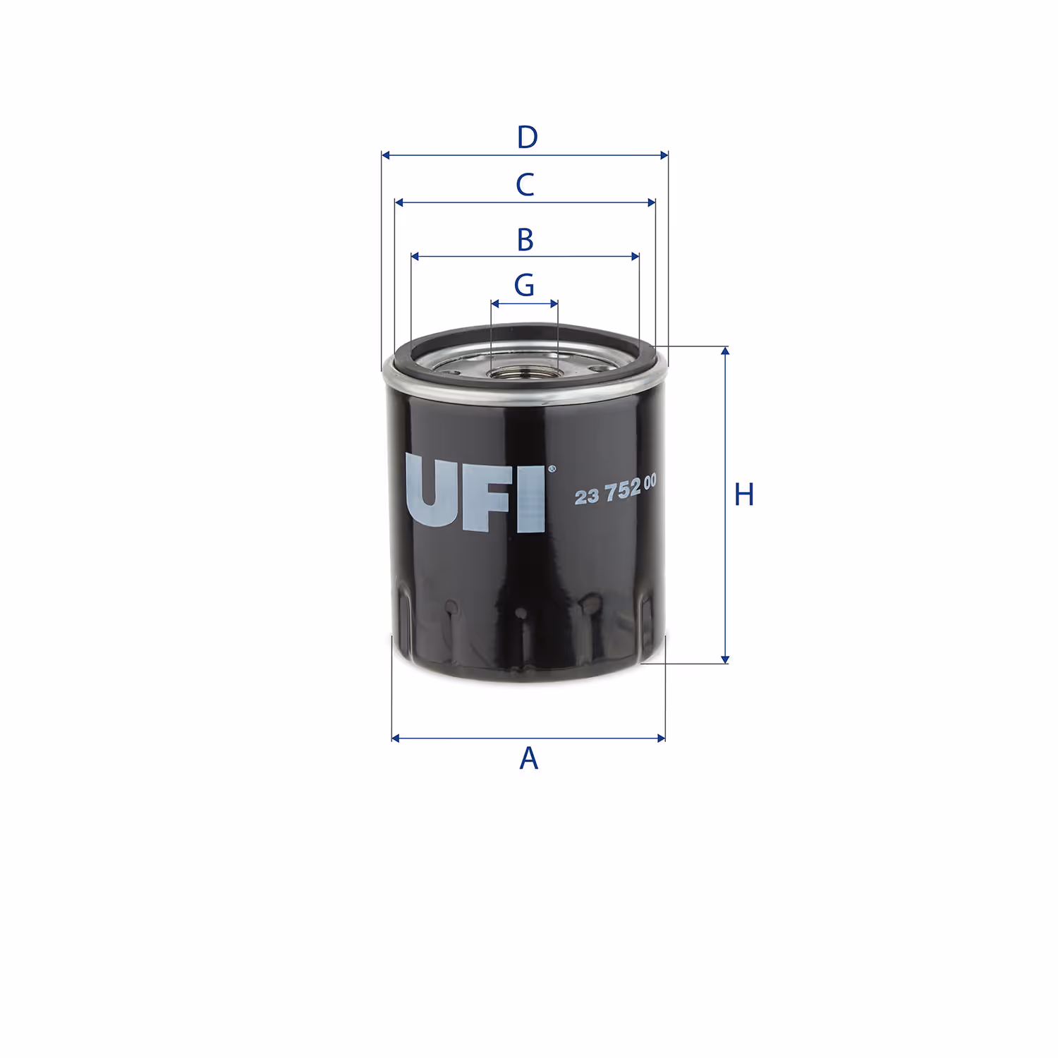 FILTRE À HUILE, À VISSER 23.752.00 - UFI FILTER