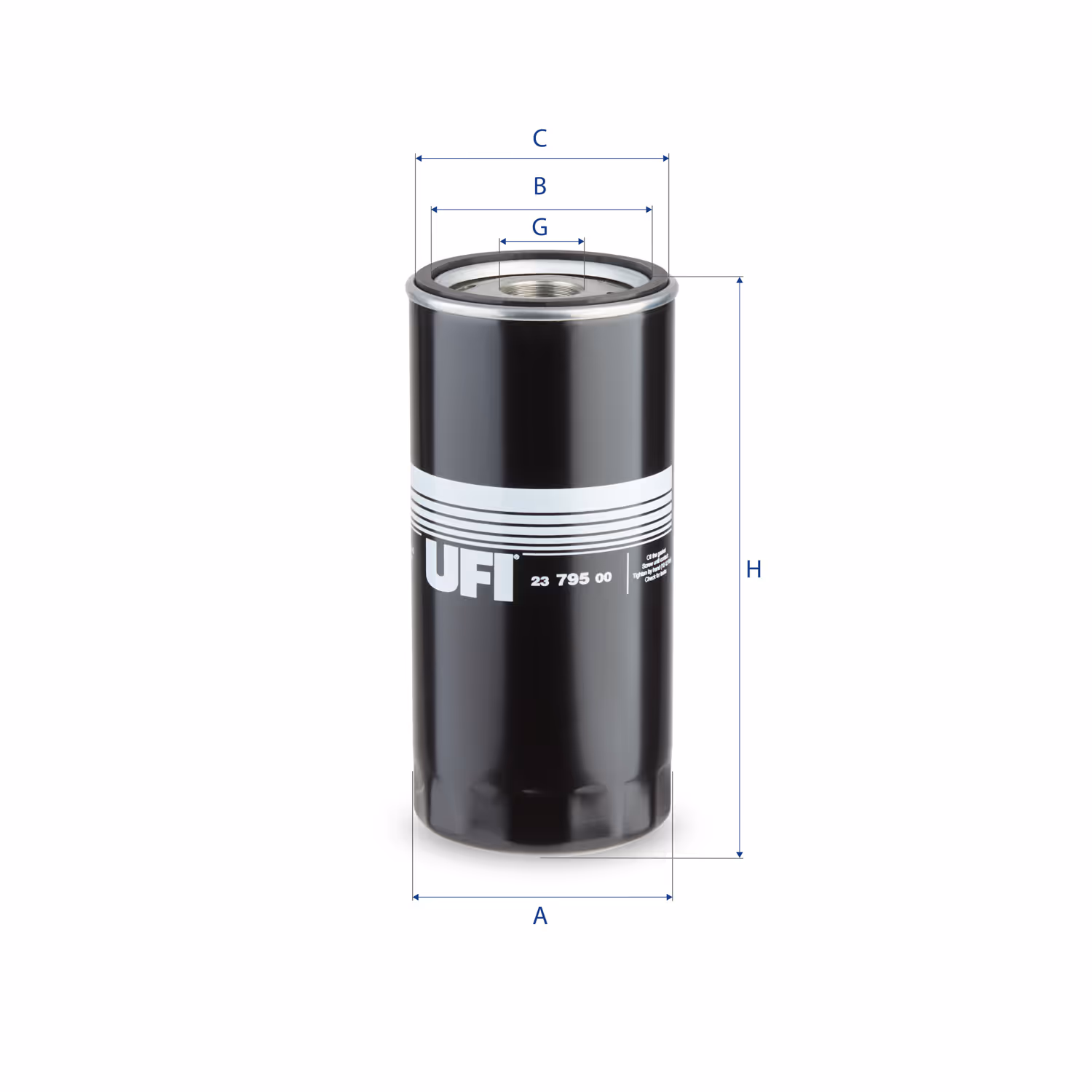 FILTRE À HUILE, À VISSER 23.795.00 - UFI FILTER