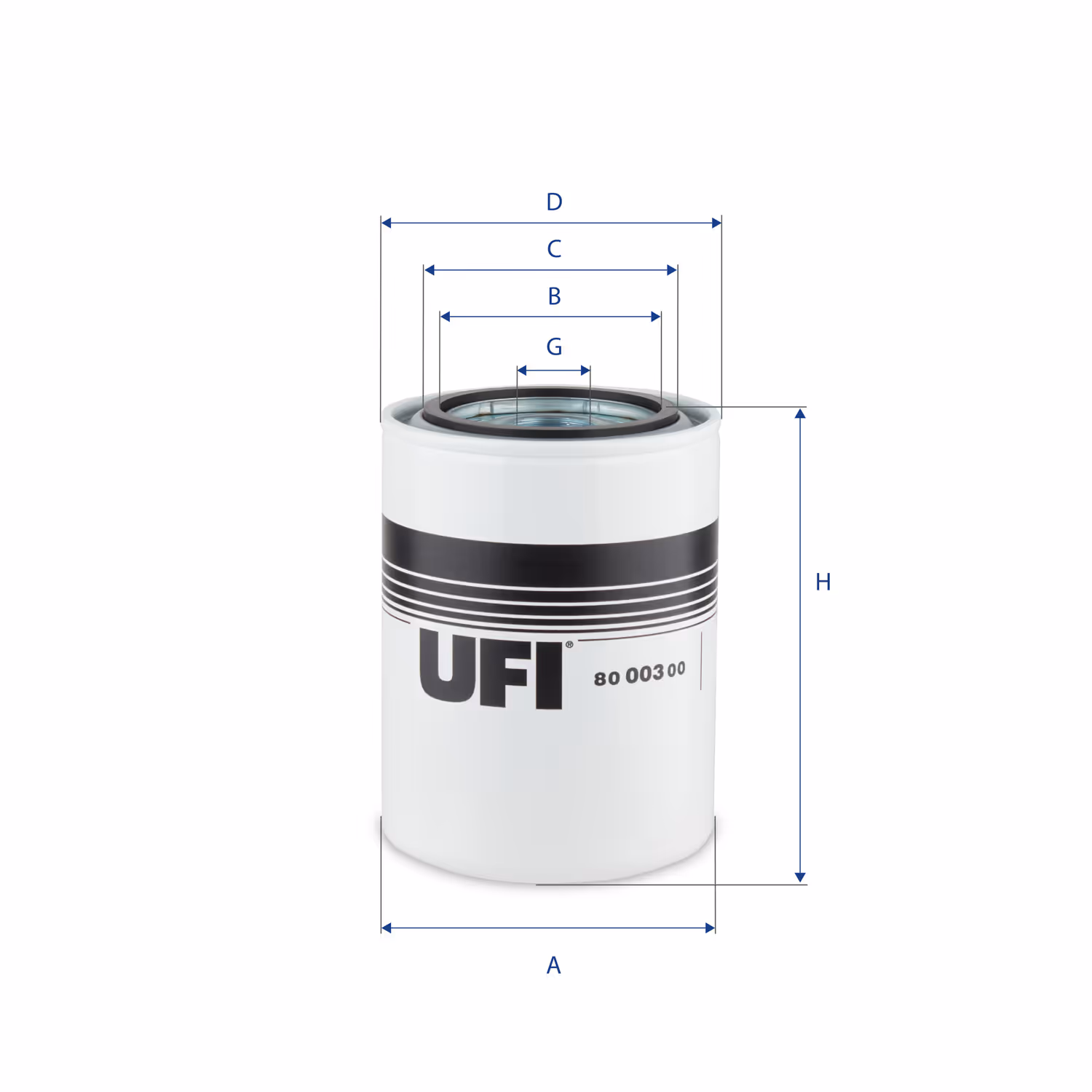 FILTRE À HUILE, À VISSER 80.003.00 - UFI FILTER