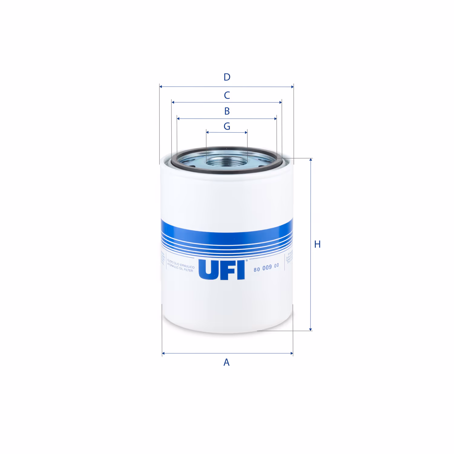 FILTRE À HUILE, À VISSER 80.009.00 - UFI FILTER