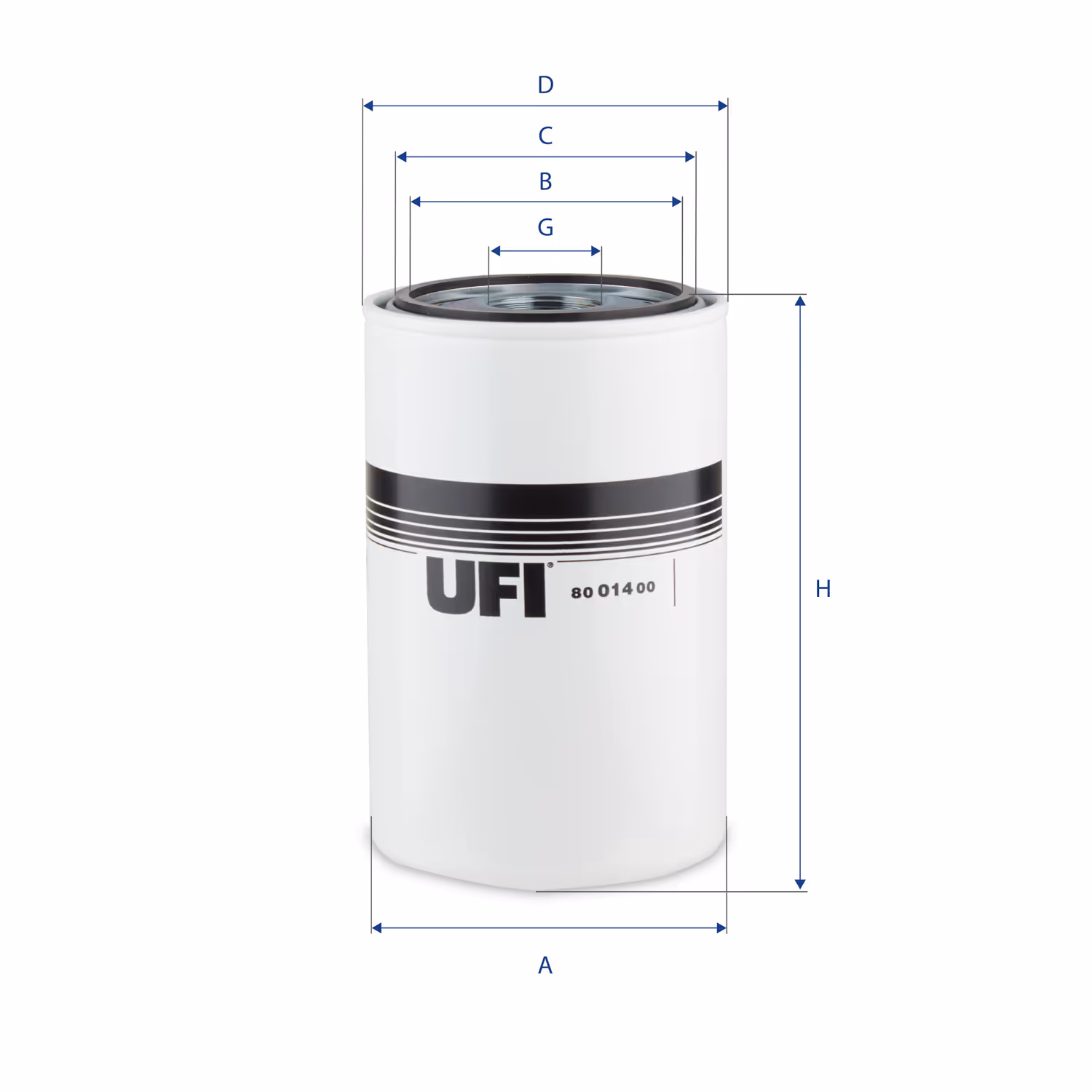FILTRE À HUILE, À VISSER 80.014.00 - UFI FILTER