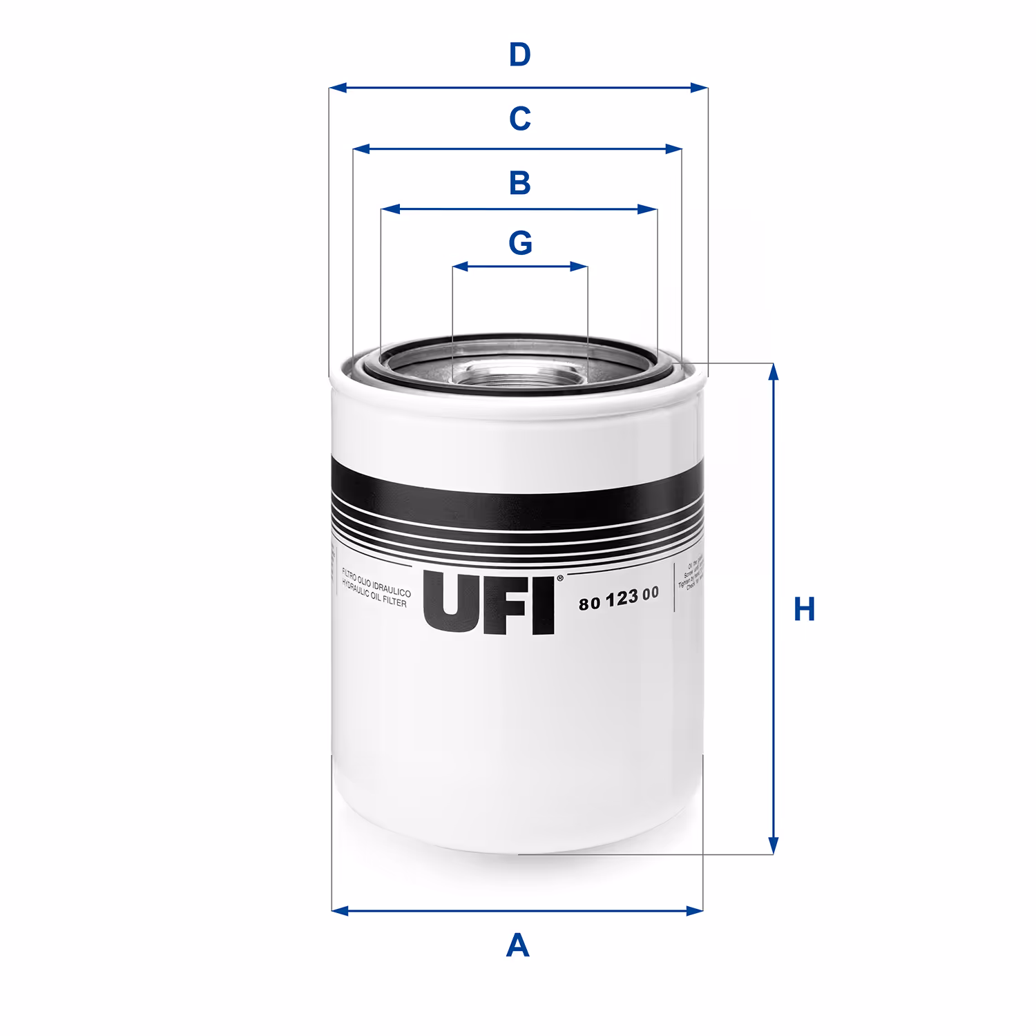 FILTRE À HUILE, À VISSER 80.123.00 - UFI FILTER