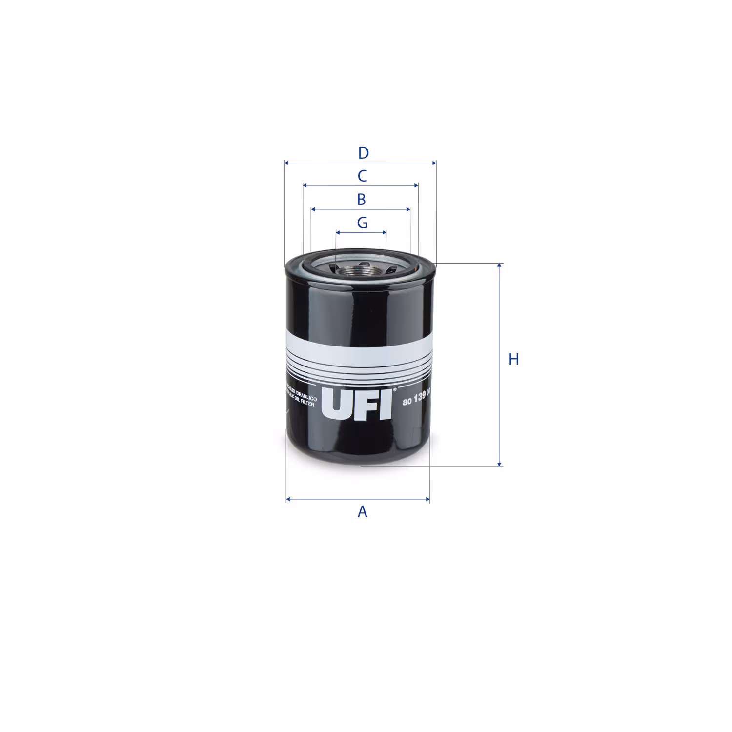 FILTRE ? HUILE, ? VISSER 80.139.00 - UFI