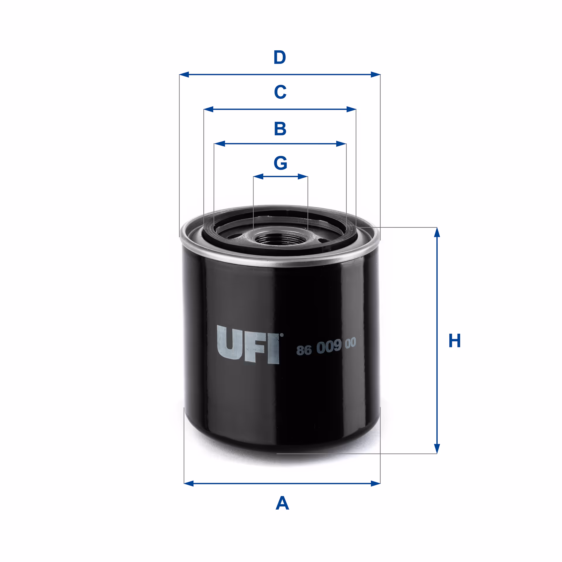 FILTRE À HUILE, À VISSER 86.009.00 - UFI FILTER