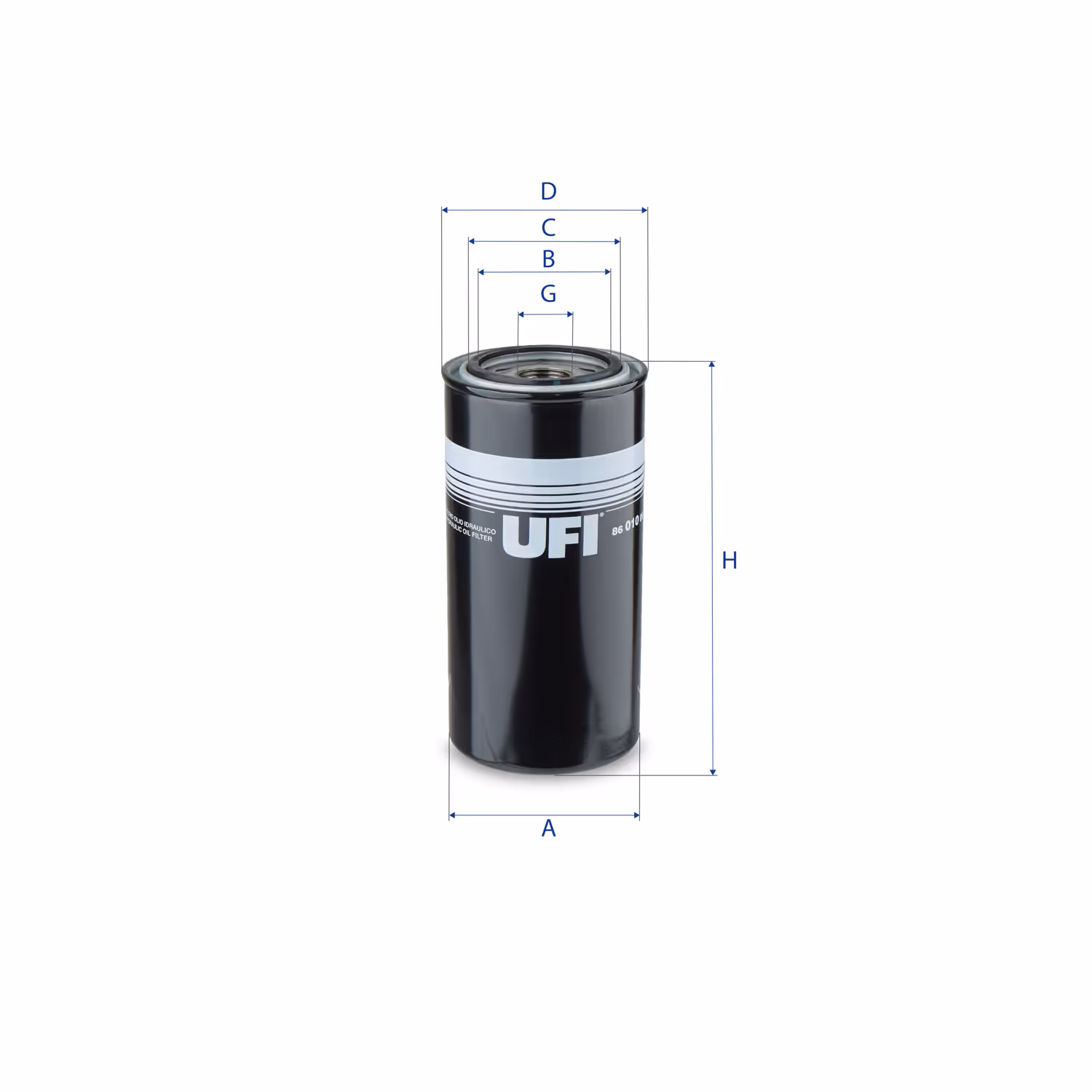 FILTRE À HUILE, À VISSER 86.010.00 - UFI FILTER