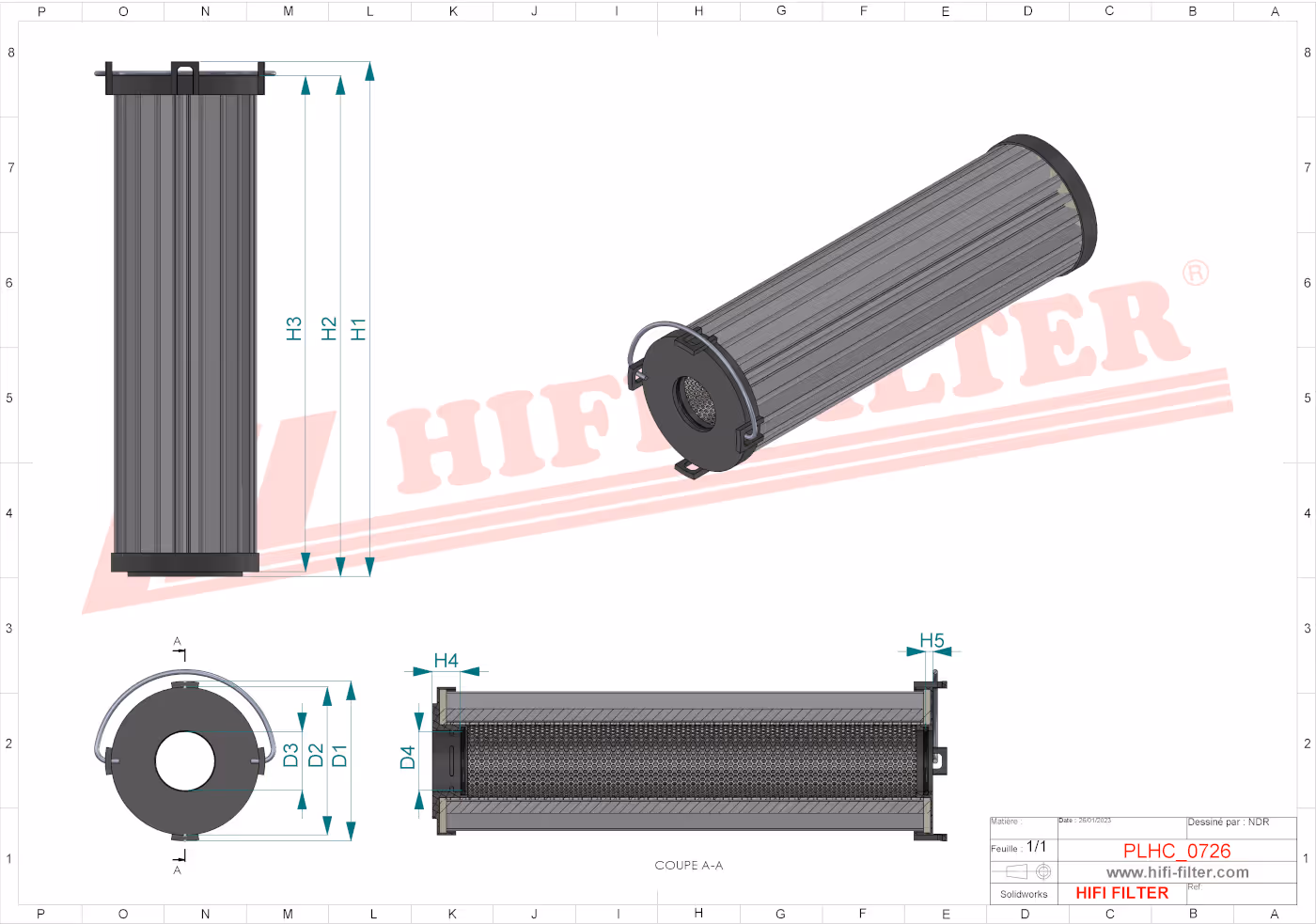 FILTRE HYDRAULIQUE Hifi Filter SH 74705 SP