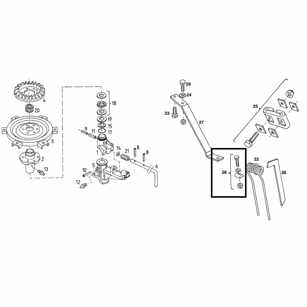 Fixation dent faneuse Deutz-Fahr VF06581529K Adaptable