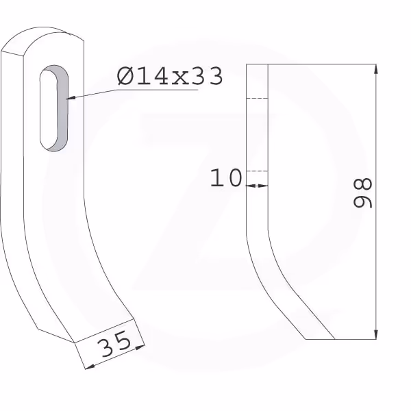 Fleau broyeur Votex 35x10mm 4503030 Origine
