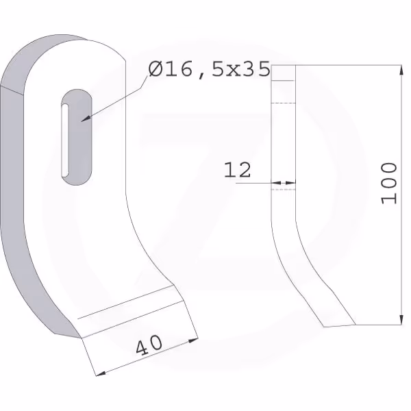 Fleau broyeur Votex 40x12mm 4503190 Origine