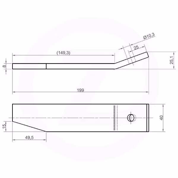 Fleau a plastique droite 203mm