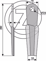 Fleau broyeur Doppstadt gauche 101880 Adaptable