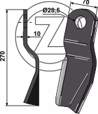 Fleau broyeur droite Adaptable