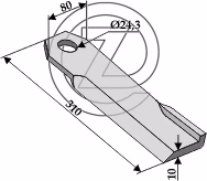 Fleau broyeur Humus 302 351 Adaptable