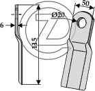 Fleau broyeur Humus 327 92 398 Adaptable