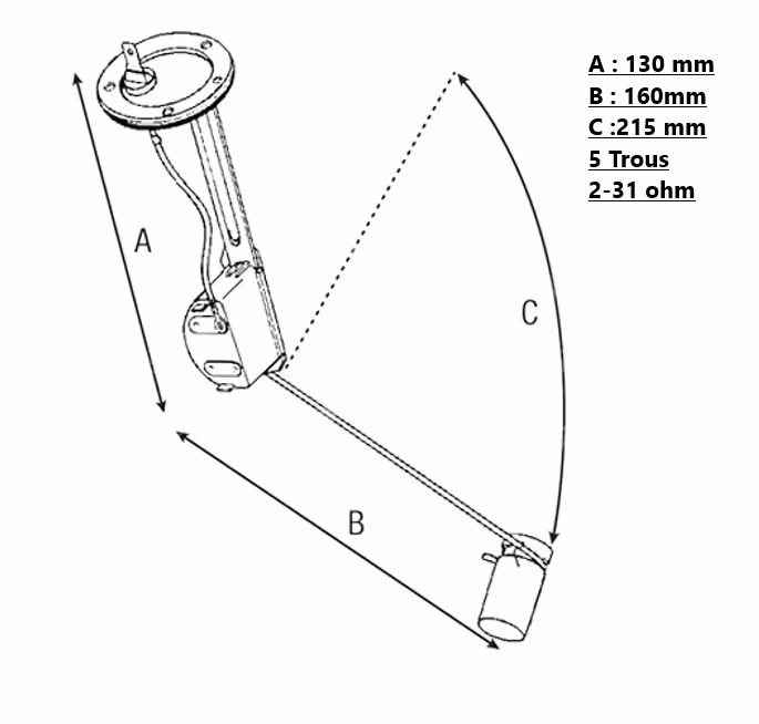 Flotteur de réservoir pour moteur perkins A4.248