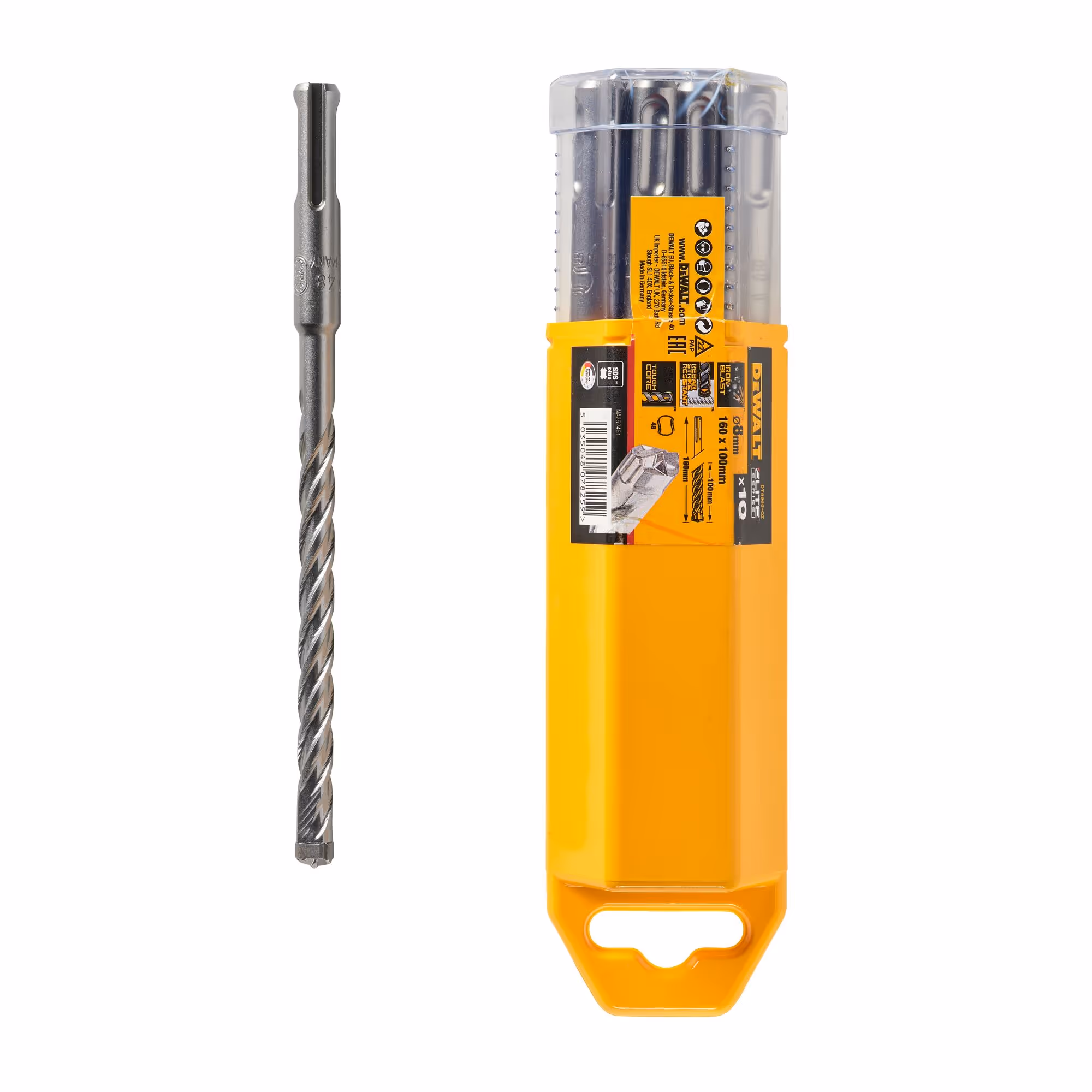 Foret béton SDS-Plus carbure XLR 4 taillants par 10 pièces 8 x 100 x 160 mm