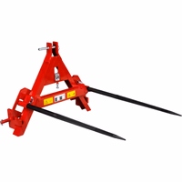 Fourche à balles 3 point, avec 2 dents repliable adaptable