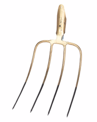 Fourche à fourrage acier, sans manche, 4 dents