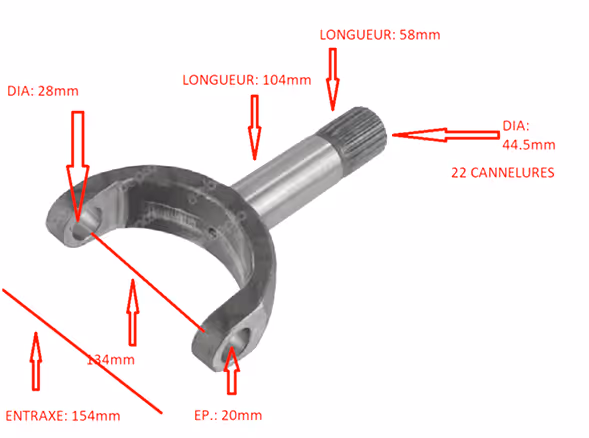 Fourche de boitier d'entrainement Case IH 44128500