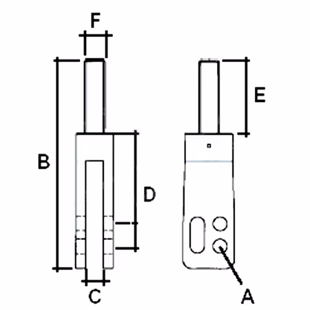 FOURCHE L358 mm 1'' UNF