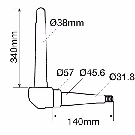 Fusée de roue gauche Massey-Ferguson 1675754M92 adaptable