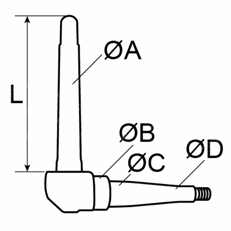 Fusée gauche Ø35 mm L257 mm Deutz 03389319