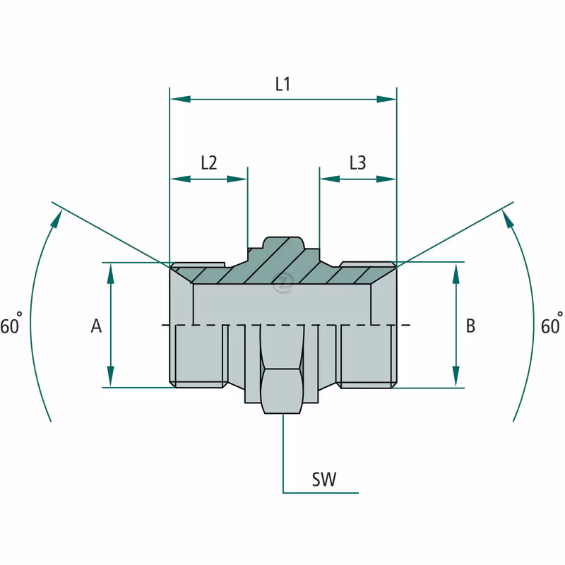 GA 1/4 M-BSP x 1/4 M-BSP  Adaptateur droit