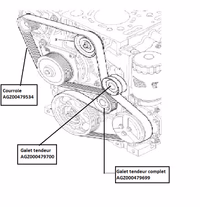 Galet tendeur courroie moteur 320/08921 JCB Origine