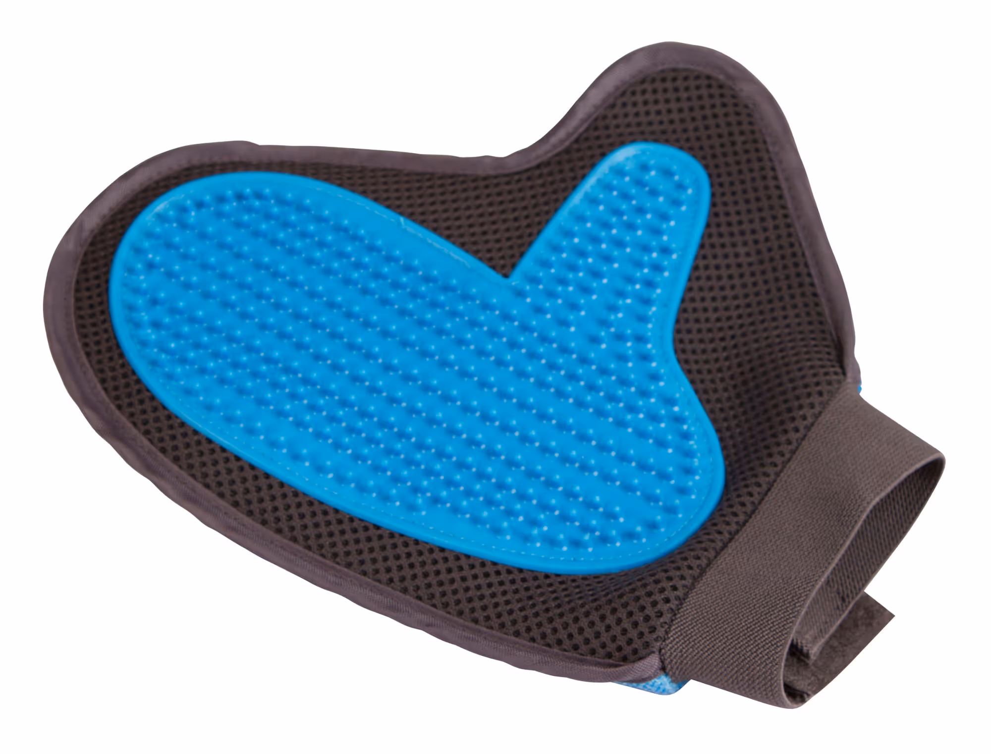 Gant de toilettage 23 cm, bleu/anthracite