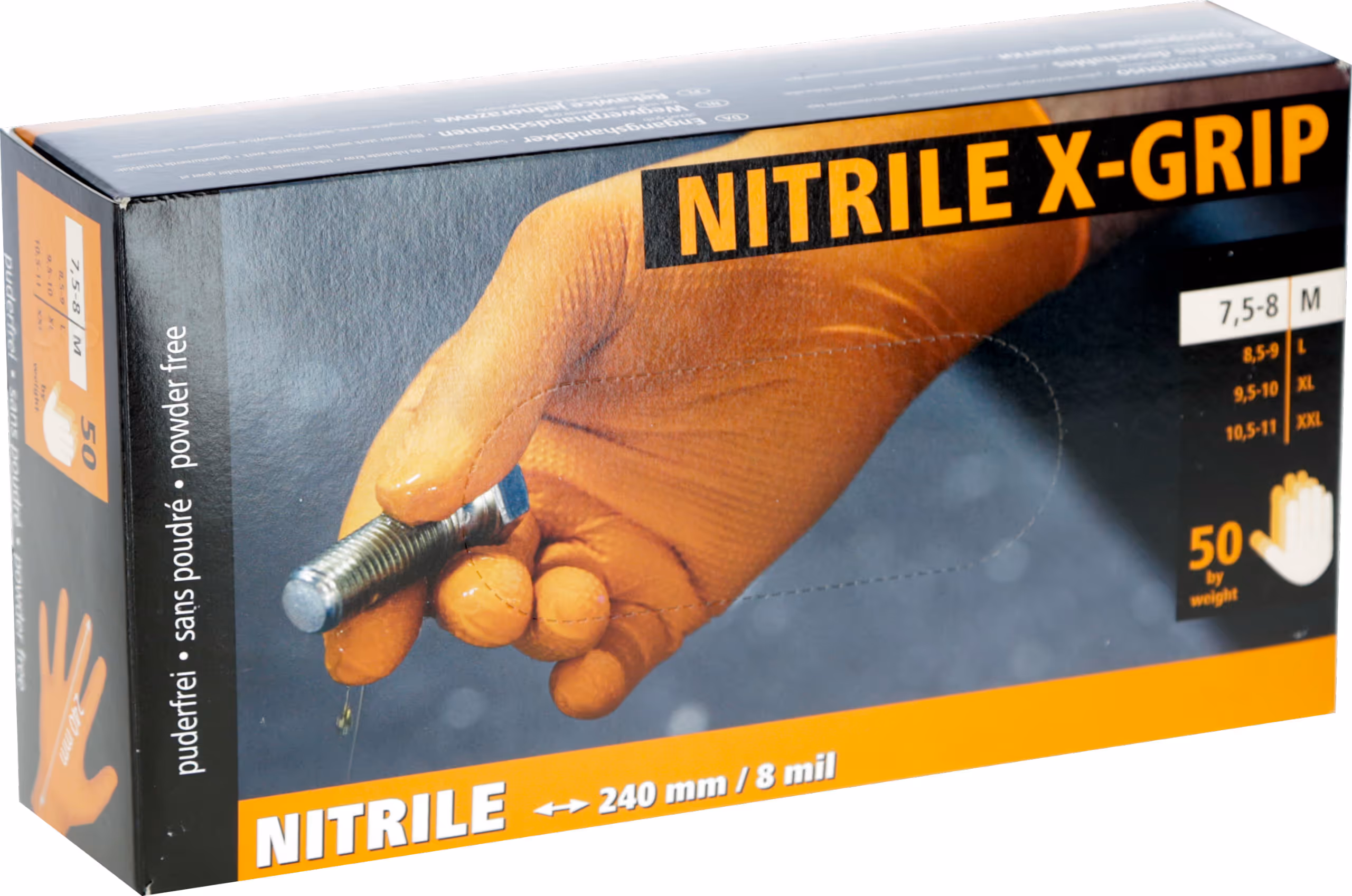 Gant us. uniq. nitrile X-Grip 240 mm,  XXL orange