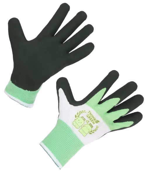 Gants enf. THINKGREEN Sprout 8-10 ans, enduction latex