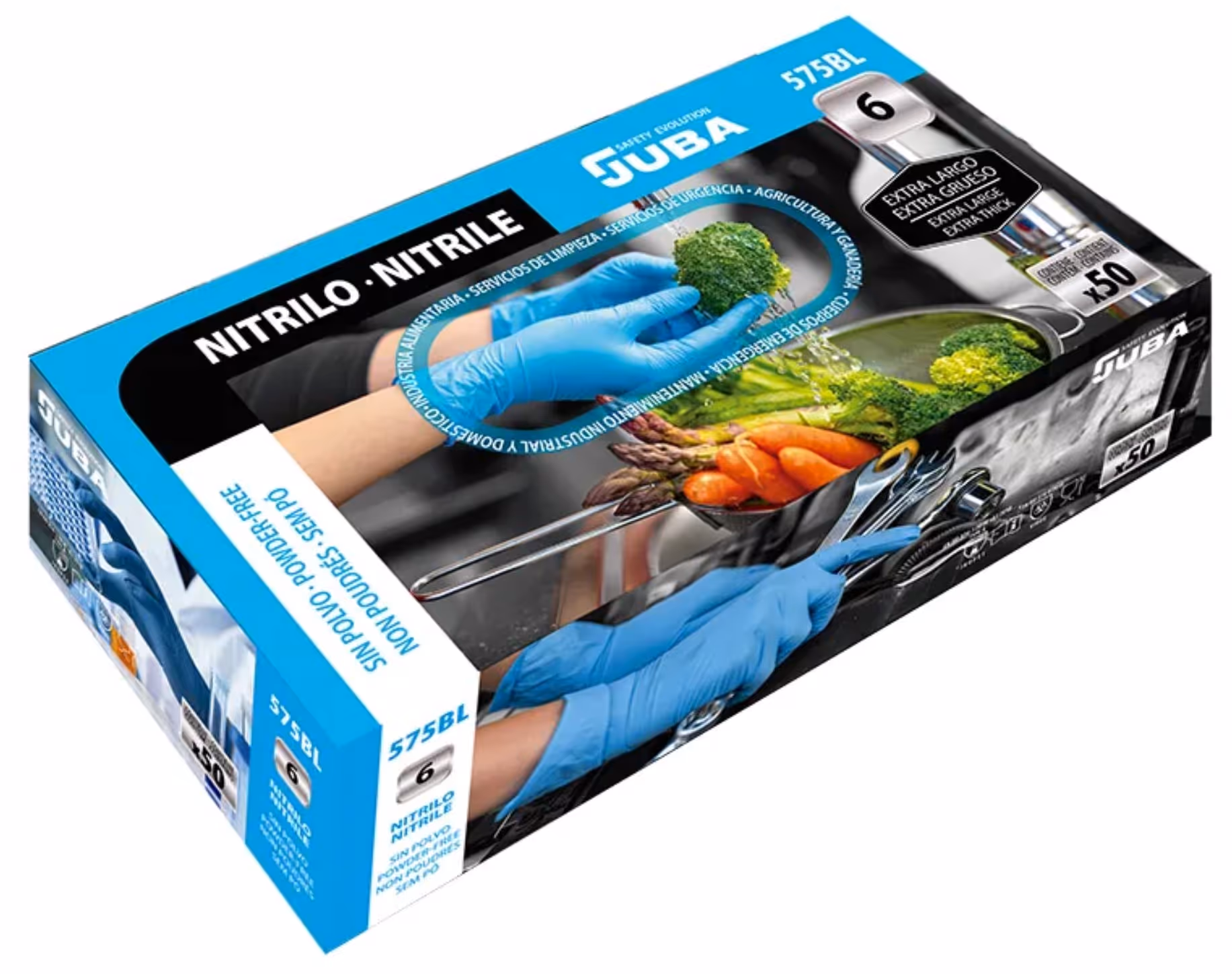 Gants nitrile 0,20 L.30 bleu L [x50] (575bl)