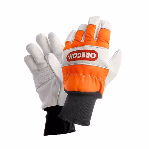 Gants pour la main gauche en cuir de protection de tronçonneuse Oregon Larges (taille 10) (91305L)