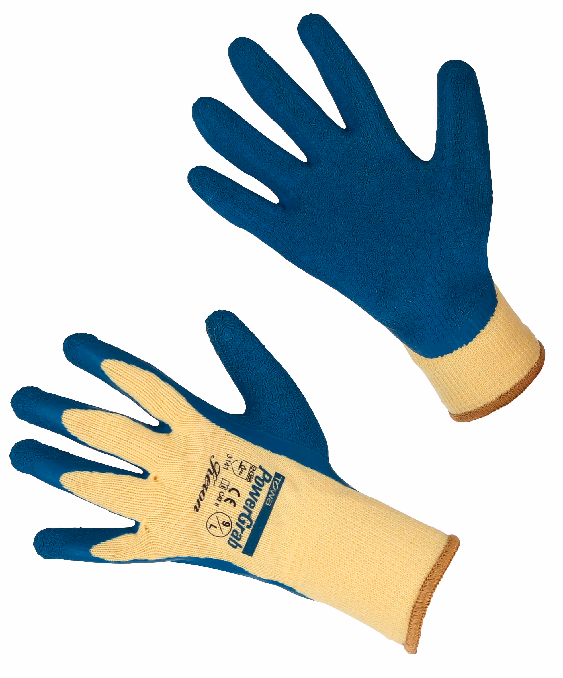 Gants PowerGrab bleu/jaune, taille 9/L
